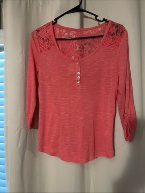 Women's Coral Lace self esteem Top
